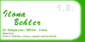 ilona behler business card